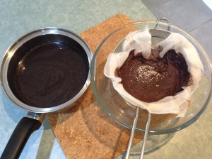 Solids strained from the sauce