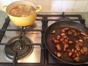 End of step 2 (mushrooms