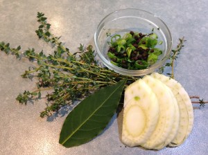 Ingredients prepared for the sauce