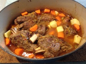 Adding the potato and carrot