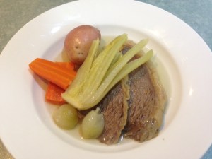 Plate of Tafelspitz, our house, Mount Waverley