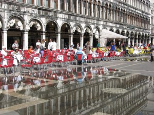 Reflections in the rising tide, Piazza San Marco, Venice